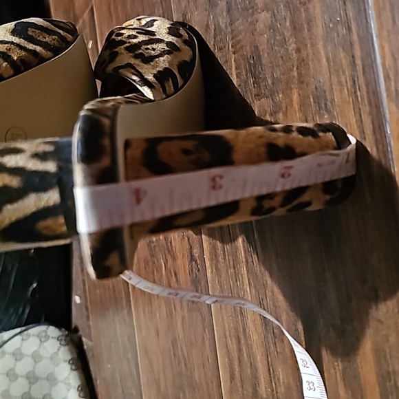 Leopard Pattern Knot Detail Chunky Mules - Picture 3 of 3